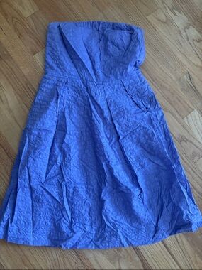 J. Crew Strapless Textured Dress in purple
